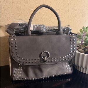 Sole Society Charcoal Studded Satchel